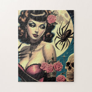 Niedliche Vintage Goth Girl Puzzle