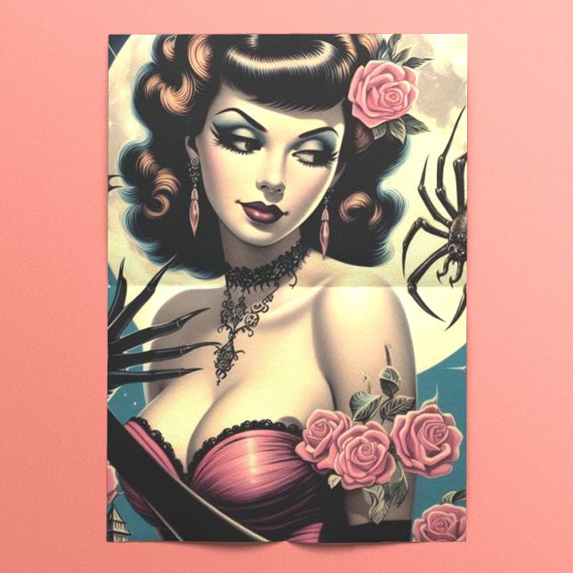 Niedliche Vintage Goth Girl Seidenpapier (Von Creator hochgeladen)