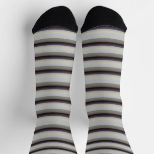 Niedliche Vintage graublaue Streifen Socken