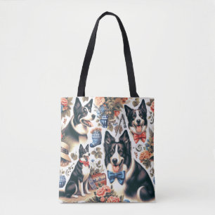 Niedliche Vintage Grenz-Collie-Illustration