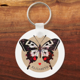 Niedliche Vintage Grunge Schmetterling und Herz tr Schlüsselanhänger