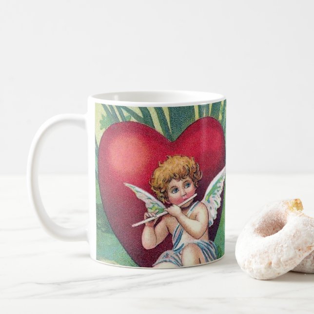 Niedliche Vintage Herzklopfe Tasse (Mit Donut)