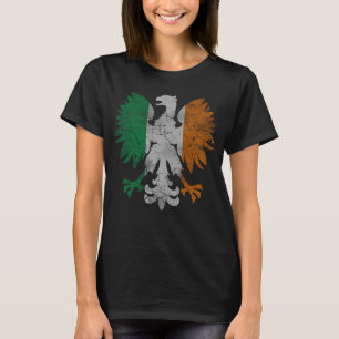 Niedliche Vintage Iren-Polnisch-Erbadler-Flagge T-Shirt
