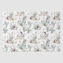 Niedliche Vintage Kaninchen Blumendekoupage