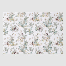 Niedliche Vintage Kaninchen Blumendekoupage Seidenpapier