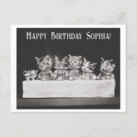Niedliche Vintage Katze Geburtstags Tee Party