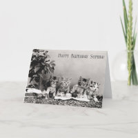 Niedliche Vintage Katze Geburtstagsparty Picnic