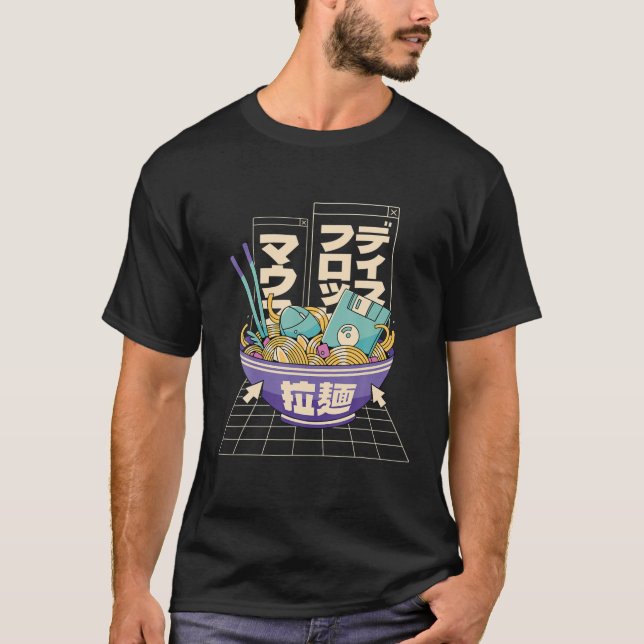 Niedliche Vintage Kawaii Ramen Retro Soup T-Shirt (Vorderseite)