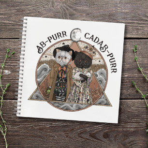 Niedliche Vintage Kernkatzenhexen Halloween Notizbuch