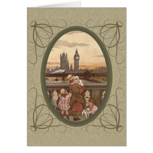 Niedliche Vintage Kinder auf London-Brücke