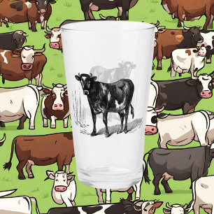 Niedliche Vintage Kuh Landglas Glas