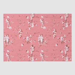 Niedliche Vintage Kupiden Engel Floral Pink Seidenpapier