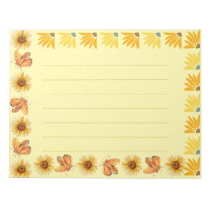 Niedliche Vintage Mustard-Rahmen-Naturdarstellunge Notizblock
