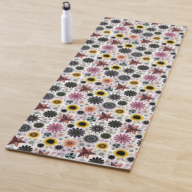 Niedliche Vintage nahtlose Blume Yogamatte (Beispiel)