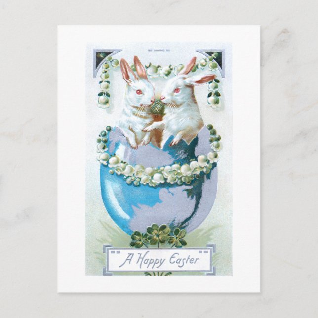 Niedliche Vintage Osterbrunnes in Ei Postkarte (Vorderseite)