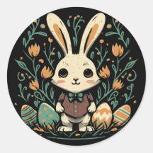 Niedliche Vintage Ostersonnige Blume Rundkleber