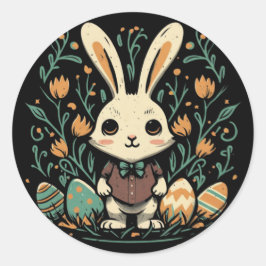 Niedliche Vintage Ostersonnige Blume Rundkleber Runder Aufkleber