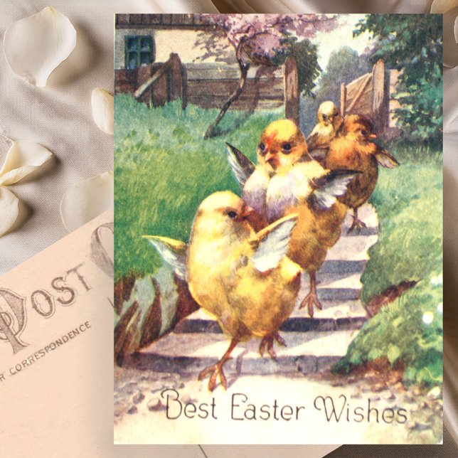 Niedliche Vintage Osterstäbchen Postkarte (Von Creator hochgeladen)