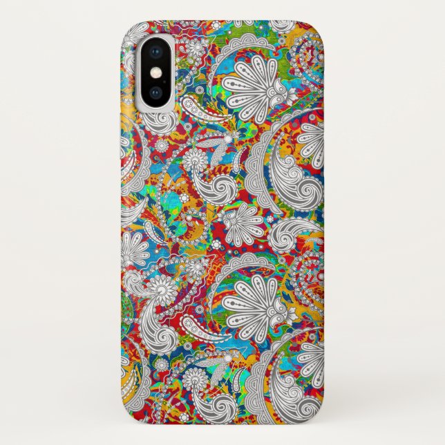 Niedliche Vintage Paisley-Muster Case-Mate iPhone Hülle (Rückseite)