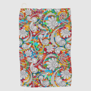 Niedliche Vintage Paisley-Muster jigsa Golfhandtuch