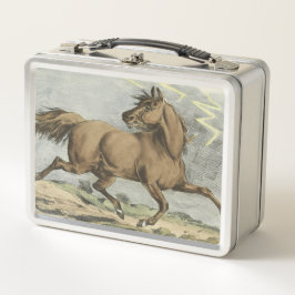niedliche Vintage Pferdefreunde Metall Brotdose
