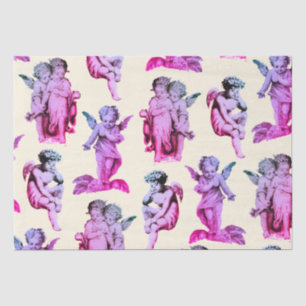 Niedliche Vintage Pink Baby Cherub Kupid Engel Seidenpapier