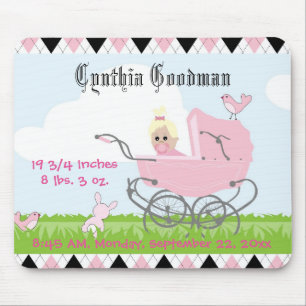 Niedliche Vintage Pink-Baby-Tragetusche Mousepad