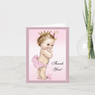 Niedliche Vintage Prinzessin Vielen Dank Dankeskarte