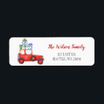 Niedliche Vintage Red Christmas Car-Adresse<br><div class="desc">Niedliche Vintage Red Christmas Car Address Labels</div>