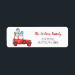 Niedliche Vintage Red Christmas Car-Adresse<br><div class="desc">Niedliche Vintage Red Christmas Car Address Labels</div>