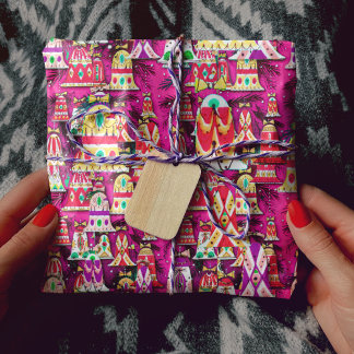 Niedliche Vintage Retro-farbene Glocken Weihnachts Geschenkpapier