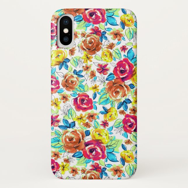Niedliche Vintage Rose Case-Mate iPhone Hülle (Rückseite)