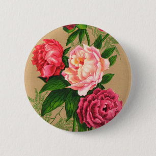 Niedliche Vintage Rosen Button