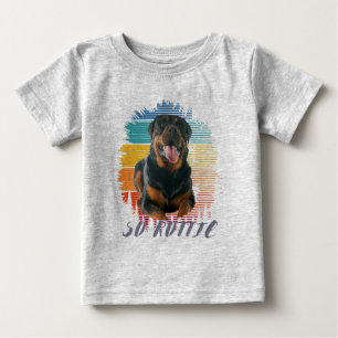 Niedliche Vintage Rottie Rottweiler Hund Liebe tie Baby T-shirt