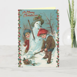 Niedliche Vintage Sankt-Weihnachtskarte Feiertagskarte