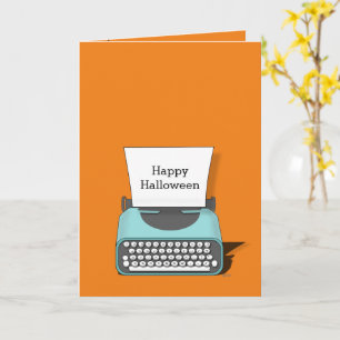 Niedliche Vintage Schreibmaschine Happy Halloween Karte