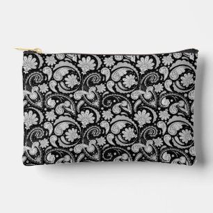 Niedliche Vintage Schwarz-weiße Paisley-Muster Zubehörtasche