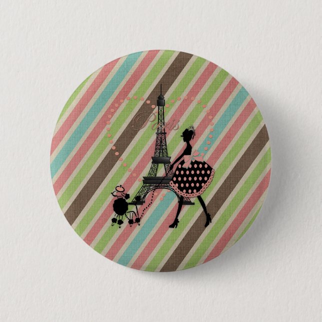 Niedliche Vintage Silhouette Button (Vorderseite)