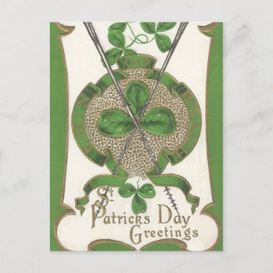 niedliche Vintage St. Patrick's Day Holiday Lady Feiertagspostkarte