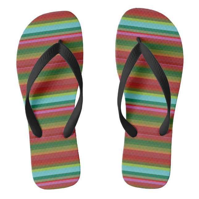Niedliche Vintage Streifen Flip Flops (Fußbett)