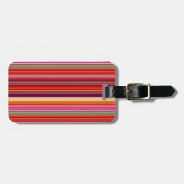 Niedliche Vintage Streifen Gepäckanhänger (Vorderseite horizontal)