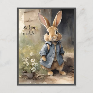 Niedliche Vintage-Style-Hasen-Postkarte Postkarte
