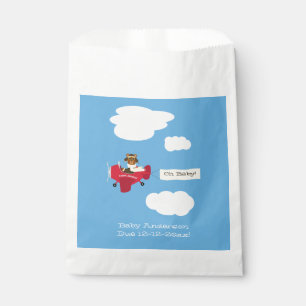 Niedliche Vintage Teddy Bear Pilot Babydusche Geschenktütchen