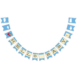 Niedliche Vintage Teddy Bear Pilot Kinderdusche Wimpelkette