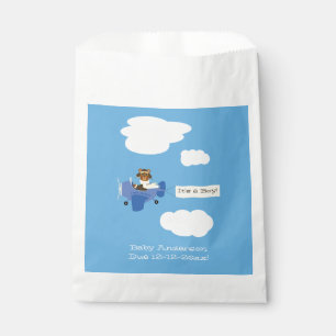 Niedliche Vintage Teddybären-Pilot Kinderdusche Geschenktütchen