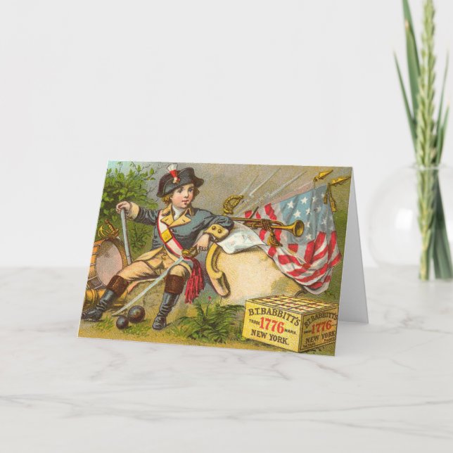 Niedliche Vintage Unabhängigkeits-Tageskarten Karte (Vorderseite)