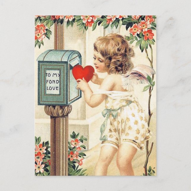 niedliche Vintage Valentine Holiday Postkarte (Vorderseite)