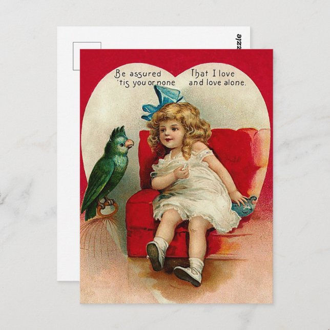 niedliche Vintage Valentine Liebe Postkarte (Vorne/Hinten)