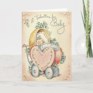 Niedliche Vintage Valentinstag-Karte Feiertagskarte