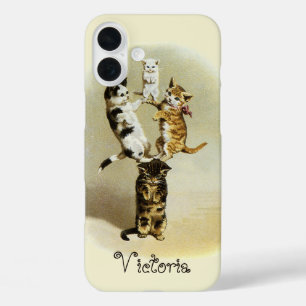 Niedliche Vintage Viktorianische Katzen Kätzchen s iPhone 16 Plus Hülle
